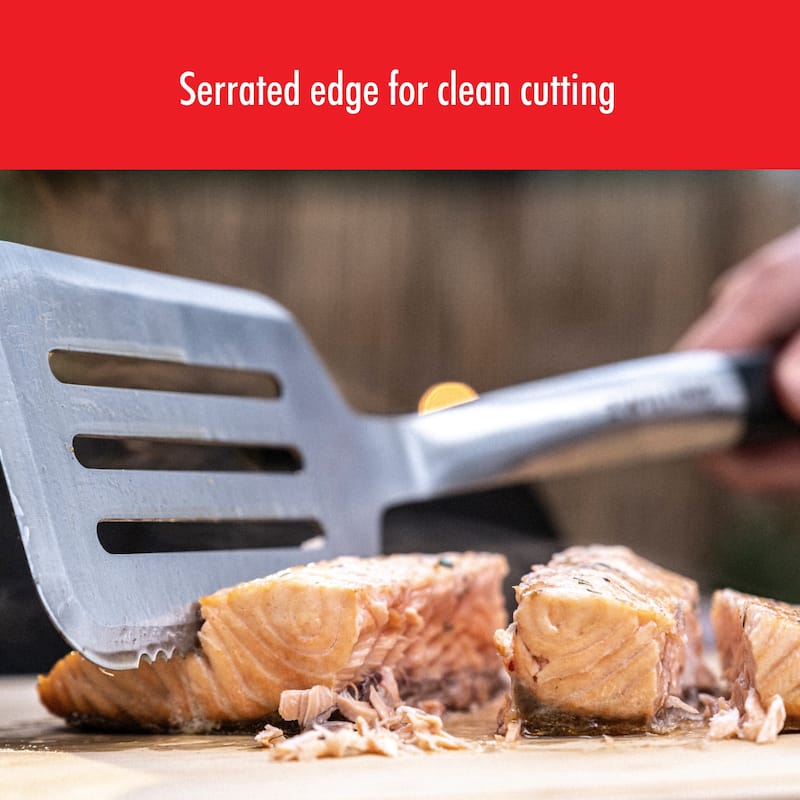 ZWILLING BBQ+ 17-inch Triple-Rivet Stainless Steel Grill Spatula with Serrated Edge - 1 unit