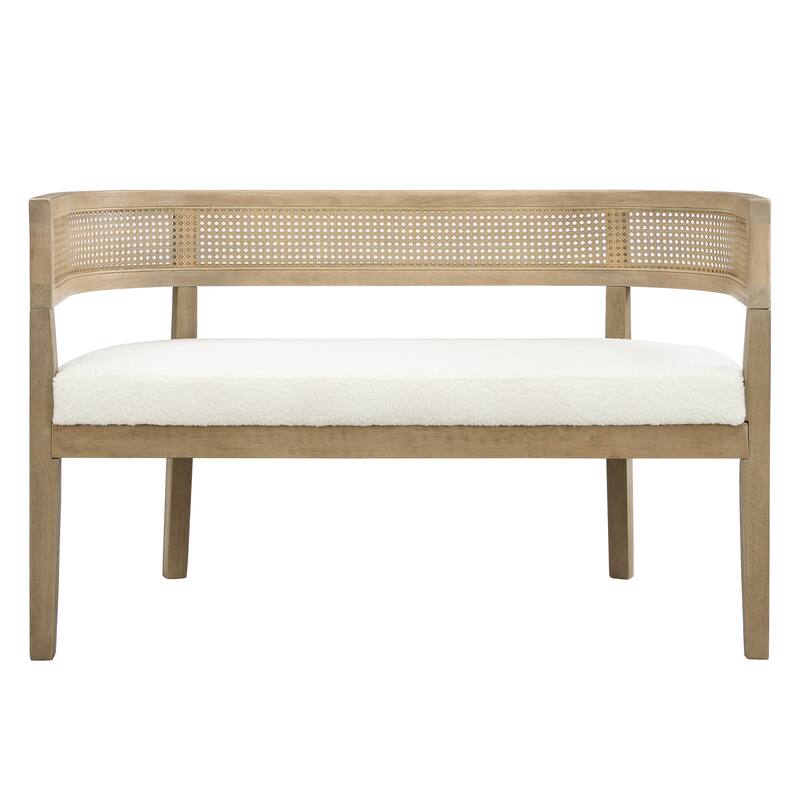 Christopher Knight Home - Modern Rattan Upholstered Loveseat with Hand-Woven Backrest