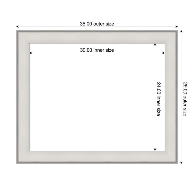 Amanti Art Imperial Silver Framed Dry Erase Magnetic Board - 35 x 29 in - Imperial White