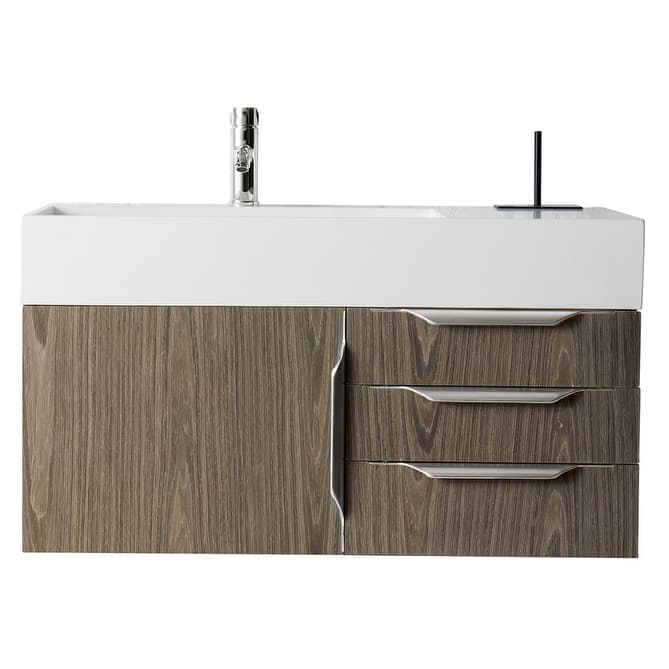 James Martin Vanities Mercer Island 36" Single Vanity, Ash Gray with Brushed Nickel Hardware