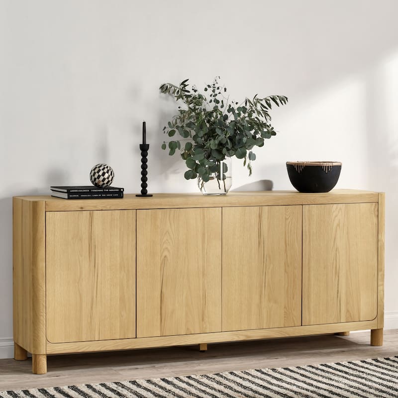 Classic Home Orlando 4-Door Oak Buffet - 80Wx22Dx33H - Natural