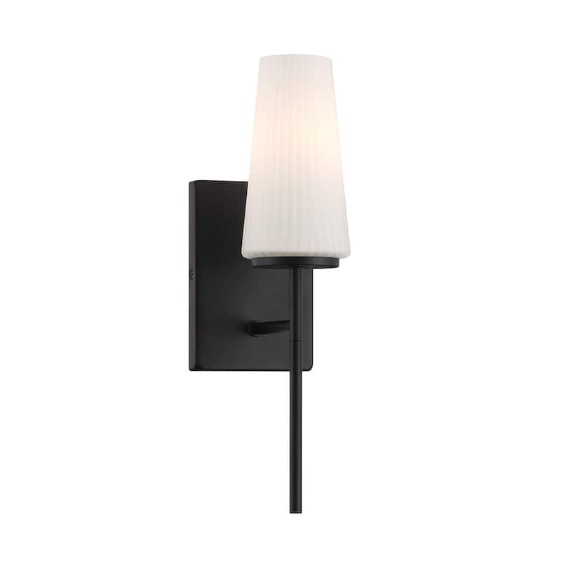 Bellevue SHWS42985 Meridian 16" Tall Bathroom Sconce with Fluted Opal