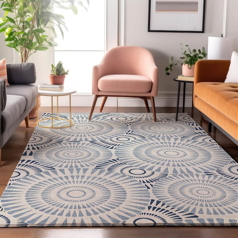Premium Washable Super Soft Casual Geo Mayfield Rug - Blue - 10' x 14'