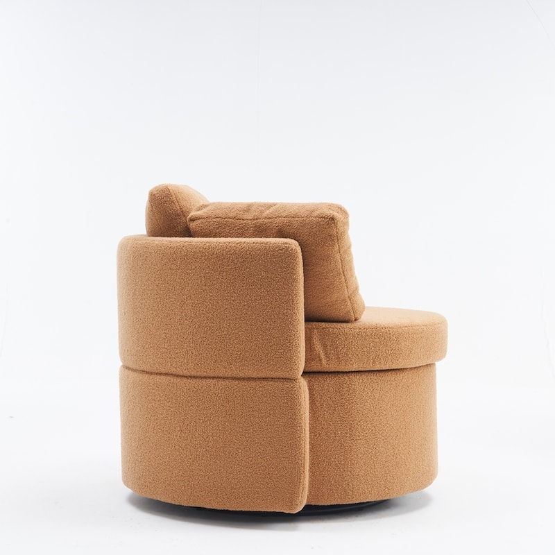 Swivel And Storage Chair With Back Cushion For Living Room