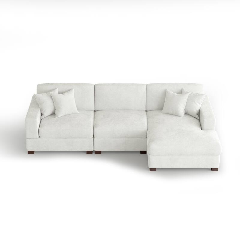 Oversized Modern Chenille Modular Sectional Sofa with Chaise