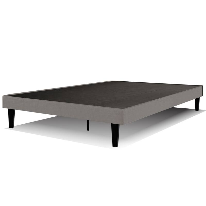 14" Upholstered Platform Bed Frame with 8" Legs, Solid Fabric Deck, Modern Minimalist Style for Any Bedroom