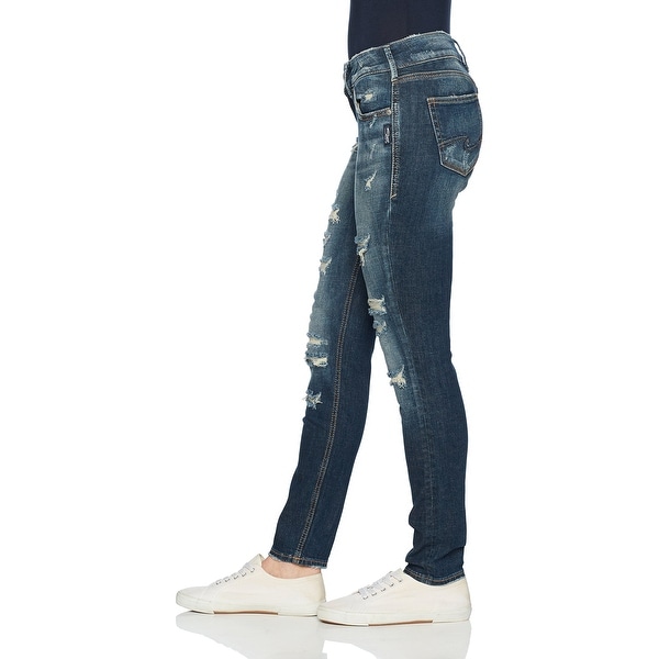 Silver Jeans Co Womens Suki Curvy Fit Mid Rise Skinny Jeans