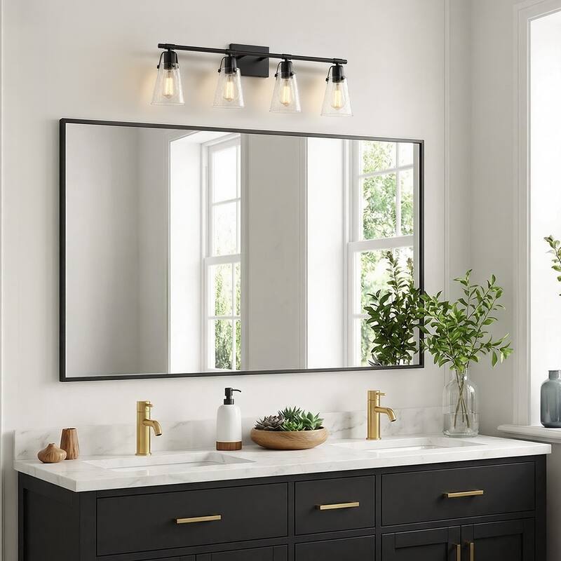 Modern Vanity Light Wall Mount Sconces with Glass Shade