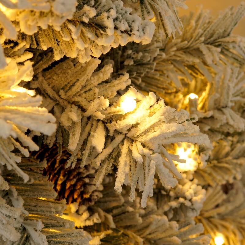 Pre-lit Xmas Tree Artificial Christmas 4-Piece Set,Wreath and Set of 2 Entrance Trees X-mas with LED Lights, Christmas Tree