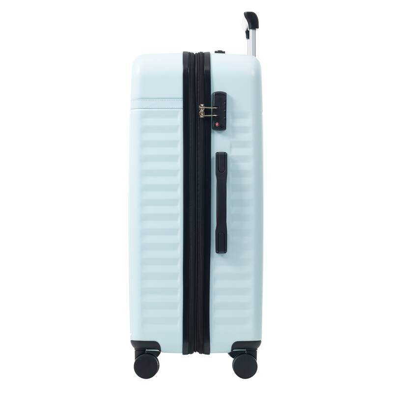 5-Piece Modern Hard-Shell Luggage Expandable Luggage with Spinner Wheels and TSA Lock, for Boarding Travel, Light Blue