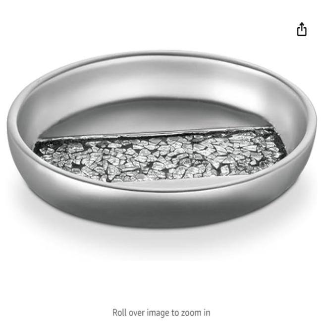 Creative Scents Silver Mosaic Soap Dish - Gray - Gray
