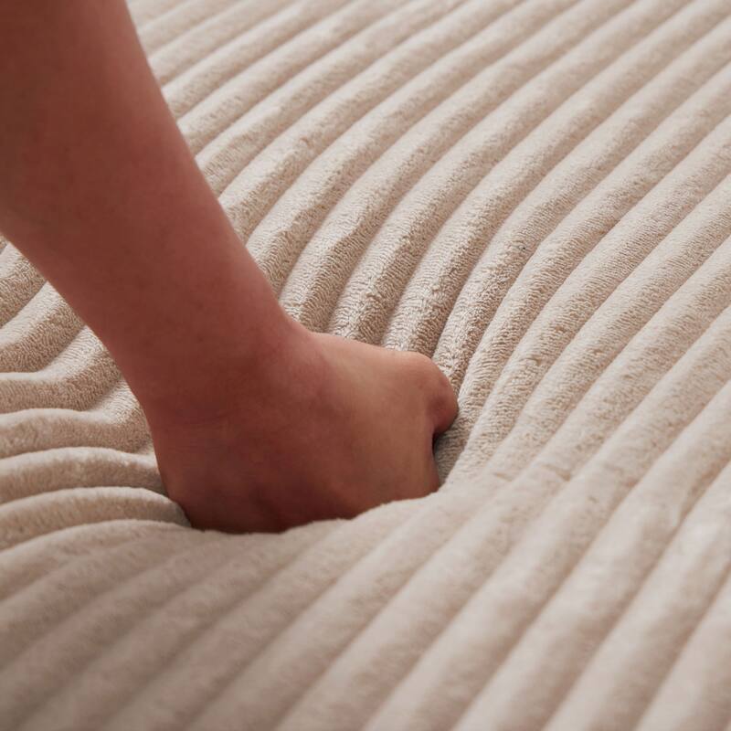 102.76" Corduroy Cloudy L Shaped Sofa with Headrests