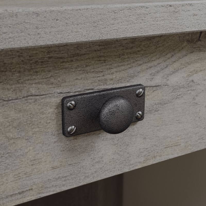 Engineered Wood Coastal Corner Computer Desk with Slide-out Tray for Keyboard, Brown