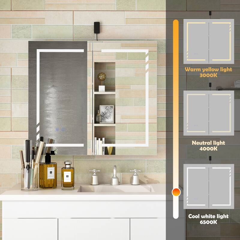 Contemporary Vanity Set Ceramic Basin and Chic Medicine Cabinet Combo