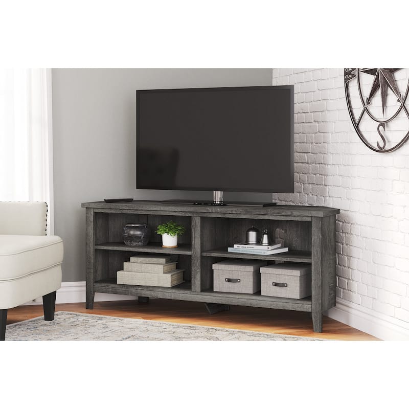 Signature Design by Ashley Arlenbry Gray Corner TV Stand - 58 inches in width