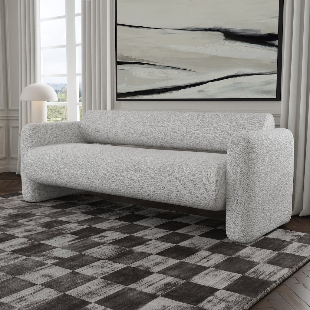 Classic Home Marcel 90" Boucle Fabric Sofa in Mercury Grey