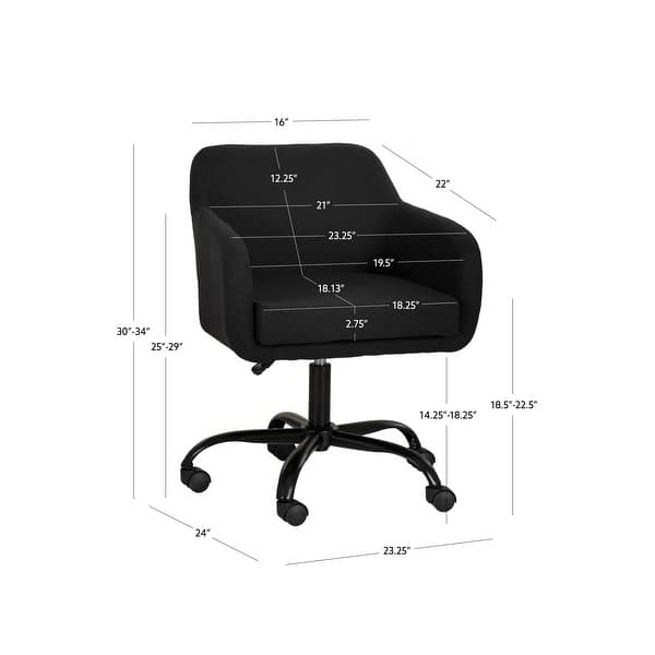 dimension image slide 0 of 2, Linon Richard Adjustable Height Office Chair