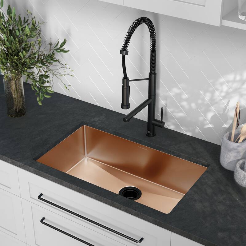 Rivage 30 x 18 Undermount Kitchen Sink - Rose Gold