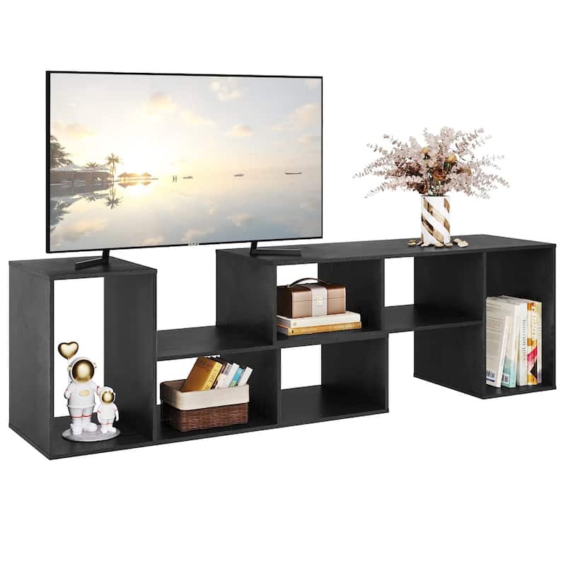 Grondin 2-Piece L Shaped TV Stand, Multi-Functional Free Combination Media Console Bookshelf for Living Room Bedroom