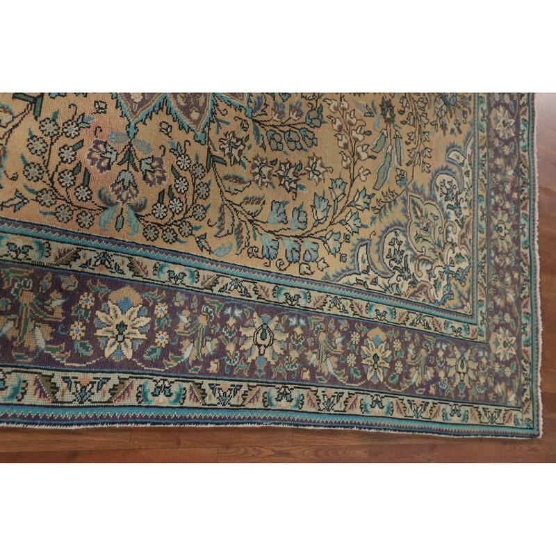 Tabriz Persian Vintage Area Rug Hand-Knotted Wool Carpet - 6'9"x 9'9"