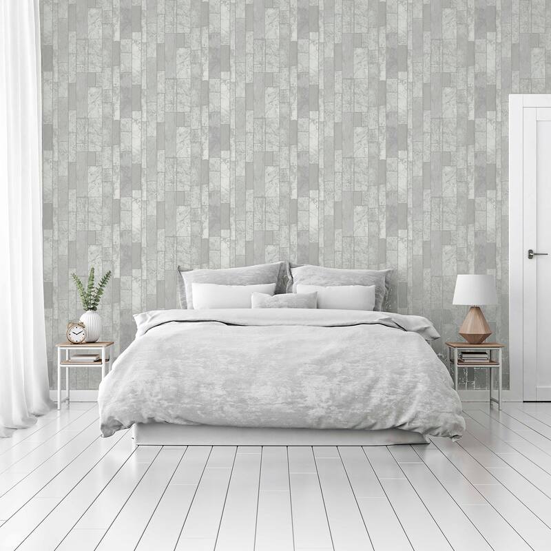 Arthouse Kintsugi Silver Geometric Wallpaper