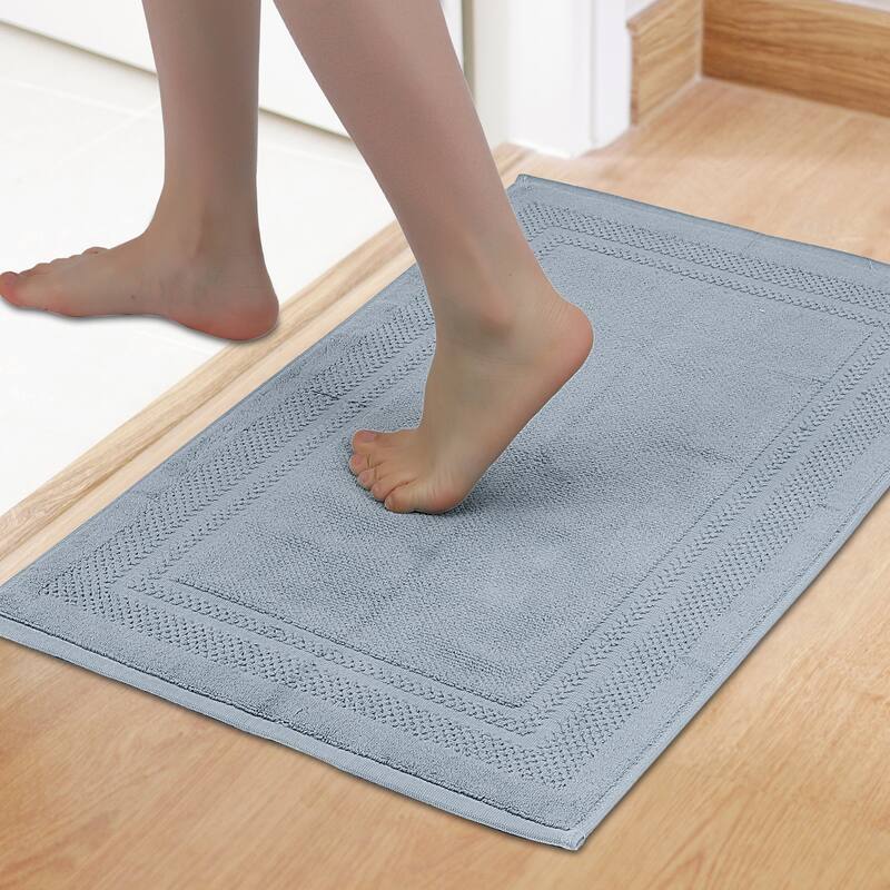 Absorbent Foldable Cotton Bath Rugs Quick Dry Floor Carpet Shower Mat Outside Shower Home Spa Bathmat - Gray