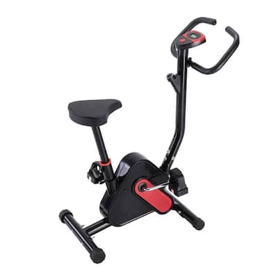 Indoor Upright Exercise Bike Ultra-quiet Exercise Bicycle with Adjustable Resistance for Cardio Workout & Strength Training