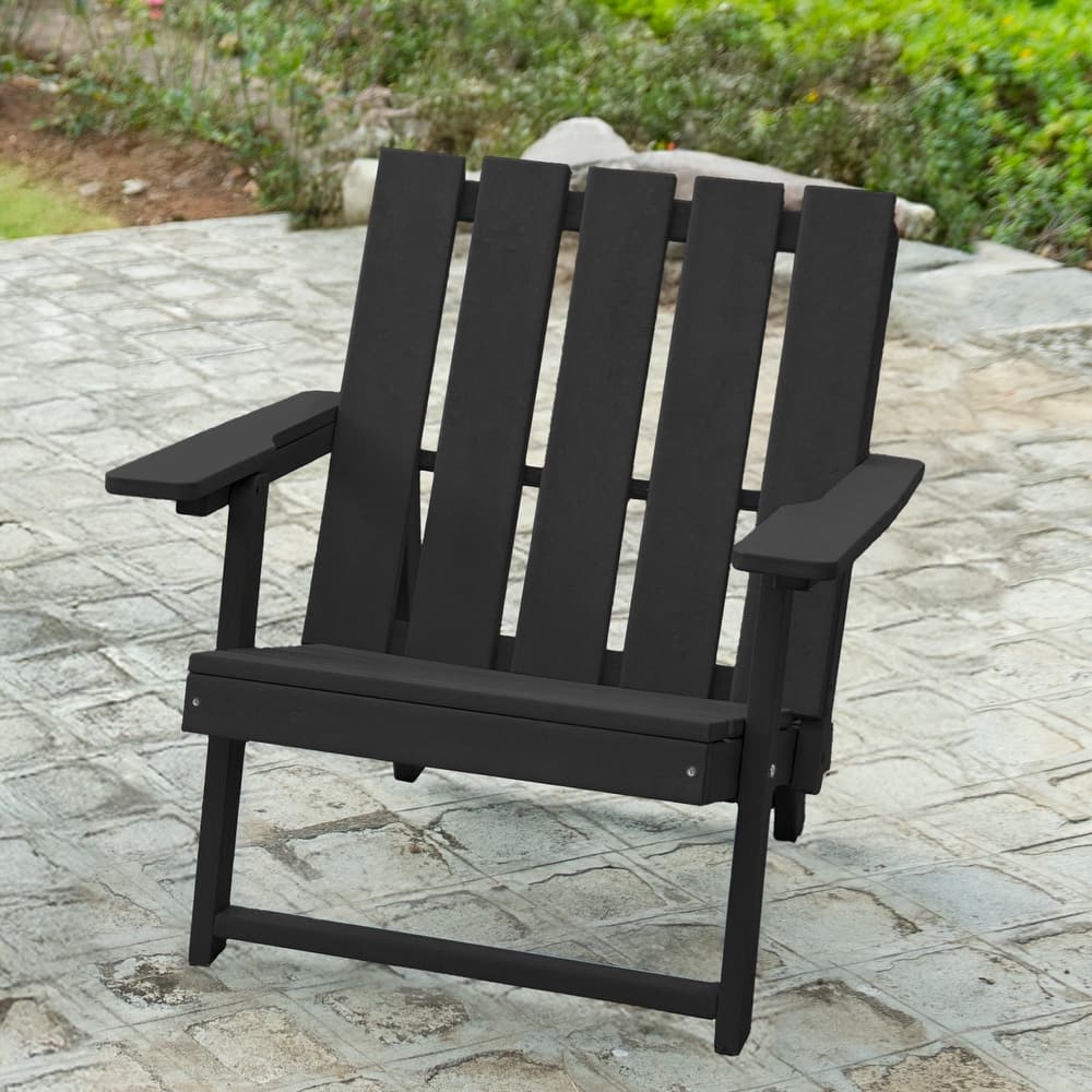 Shoreline Fully Assembled All-Weather HDPE Outdoor Folding Modern Adirondack Chair