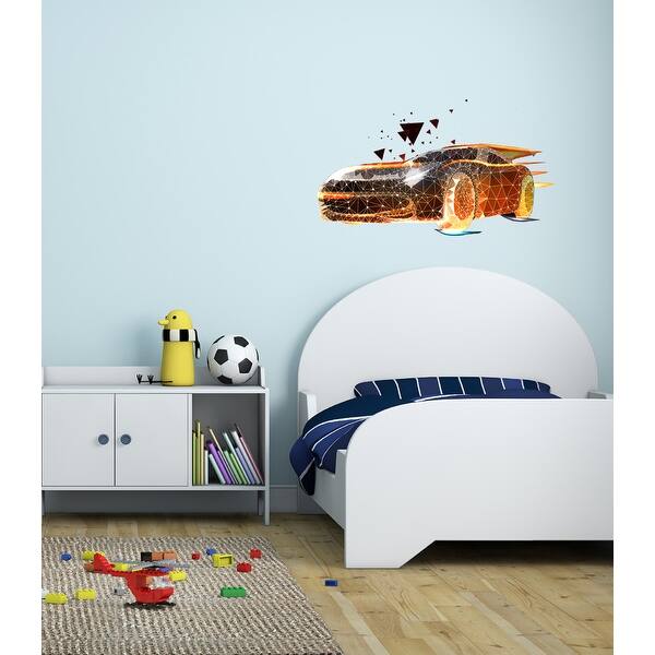 Shop Stylish Car Mancave Polygonal Wall Decal Boys Room Nursery Wall Art Sticker Overstock 31820795