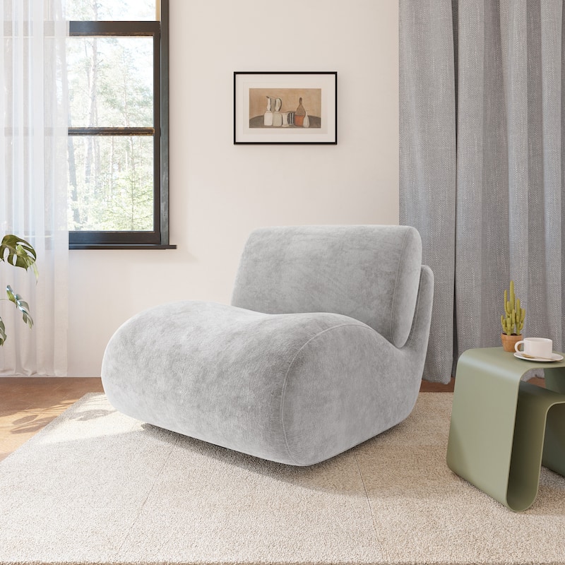 33'' W Swivel Armless Sponge Filling Bean Bag Accent Chair Lounger
