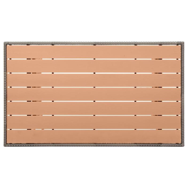 vidaXL Outdoor Dining Table Patio Table Garden Wicker Furniture PE Rattan - 47.2" x 27.6" x 26"