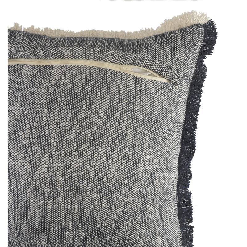 Sevita Two-Tone Cotton Fringe Throw Pillow
