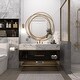 preview thumbnail 20 of 32, Stylish Metal Wall Mirror with Overlapping Circles and Foiled Finish - Gold or Gray