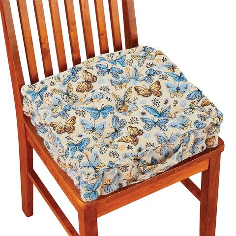 Colorful Butterflies Tufted Tapestry Chair Booster Cushion