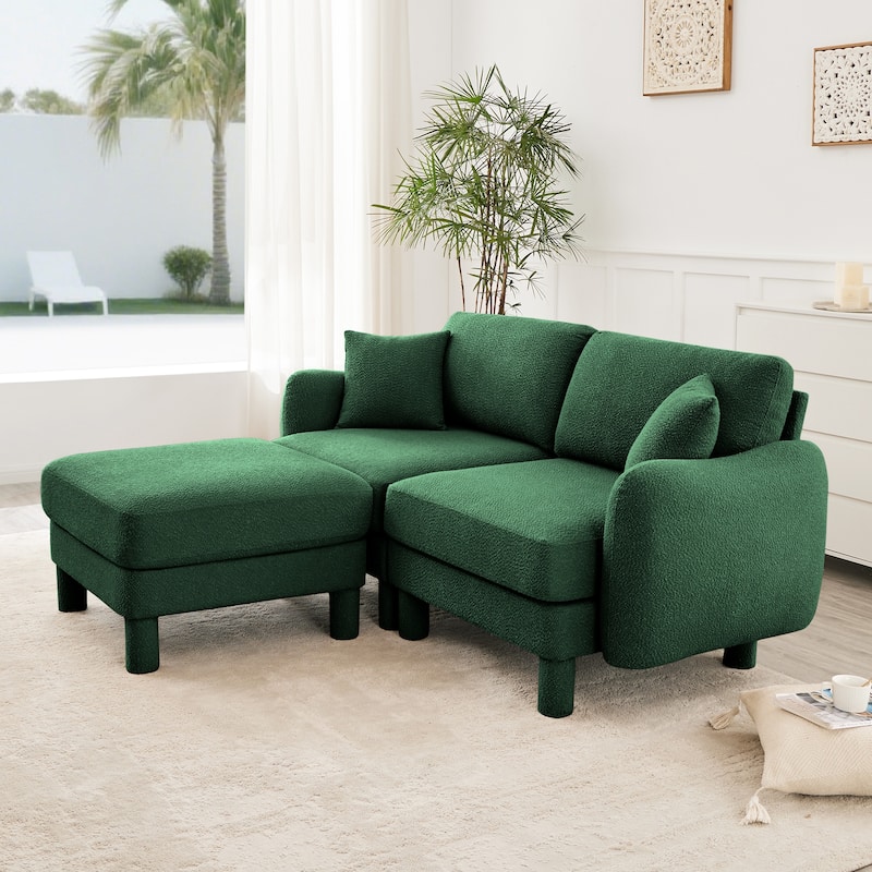 Loveseat Sofa, 78" 2-Seater Upholstered Couch Modern Sectional Couches with Shell-shaped Armrests for Living Room