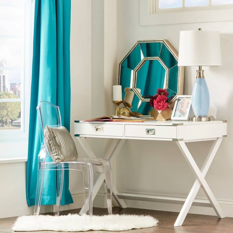 Kenton X Base Wood Accent Campaign Writing Desk iNSPIRE Q Modern