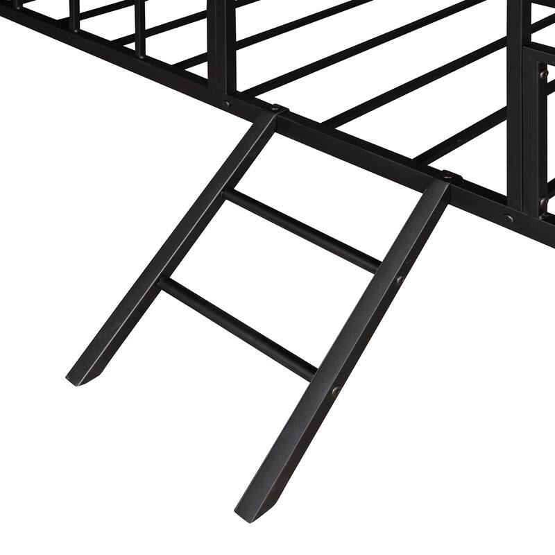 Metal House Bed Frame with Slatted Support