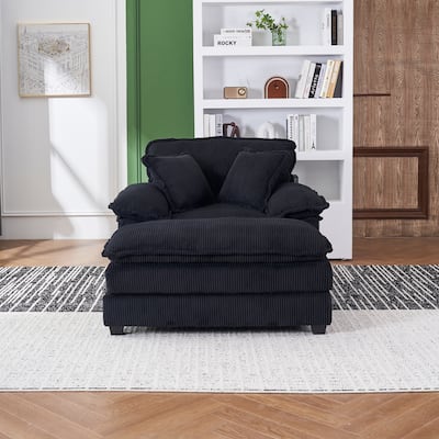 Corduroy Single Sofa With 2 Pillows