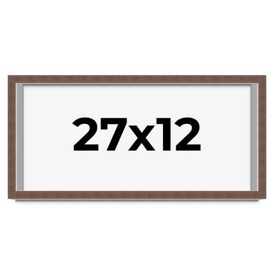 27x12 Shadow Box Frame Brown | 1.125 inches Deep Real Wood Rustic