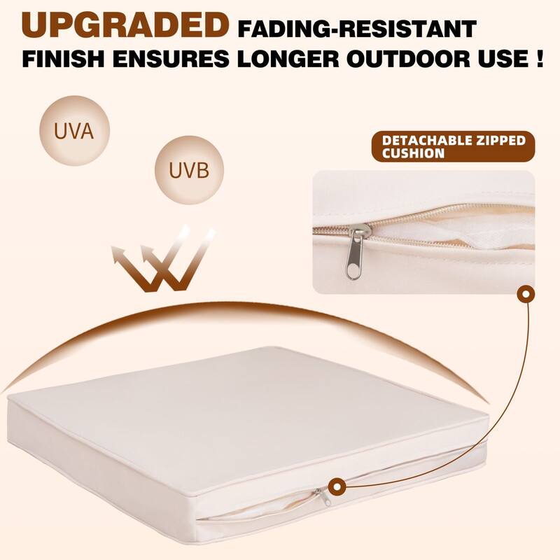 VEIKOUS 3-Piece Outdoor Wicker Patio Porch Rocking Chair and Rattan Coffee Table Set with Cushions and Pillows