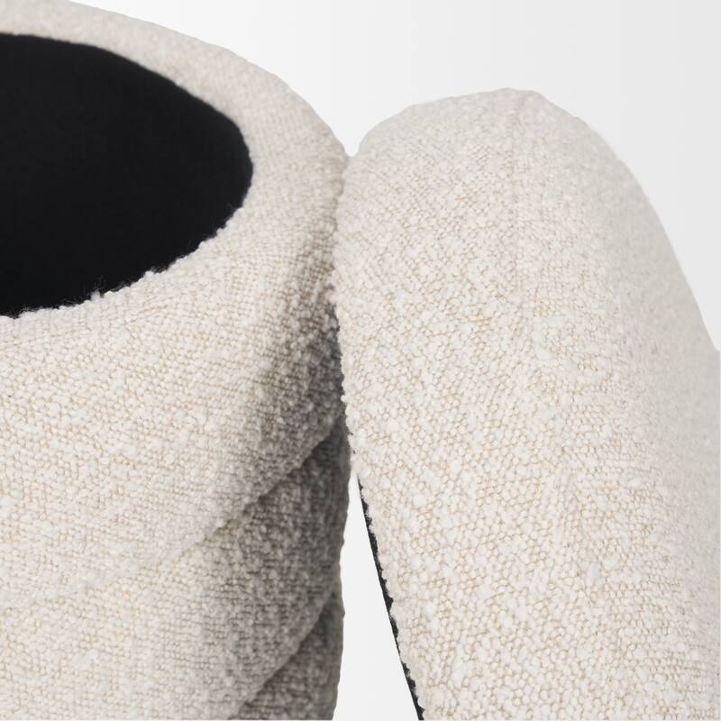 Elise Black Boucle Upholstered Storage Ottoman