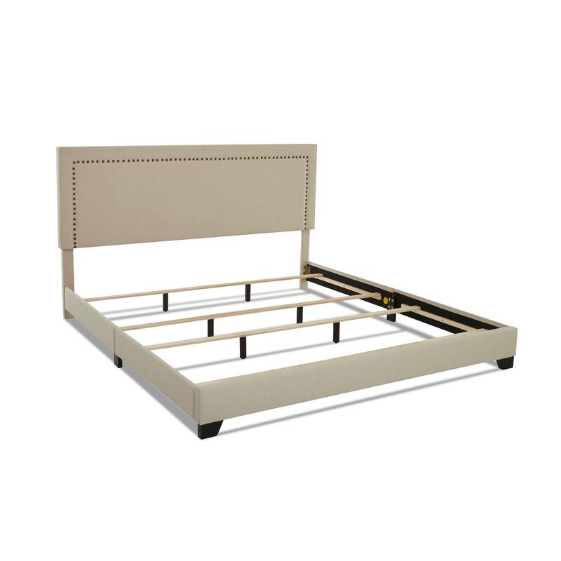 Cooper Upholstered Nailhead Platform Bed