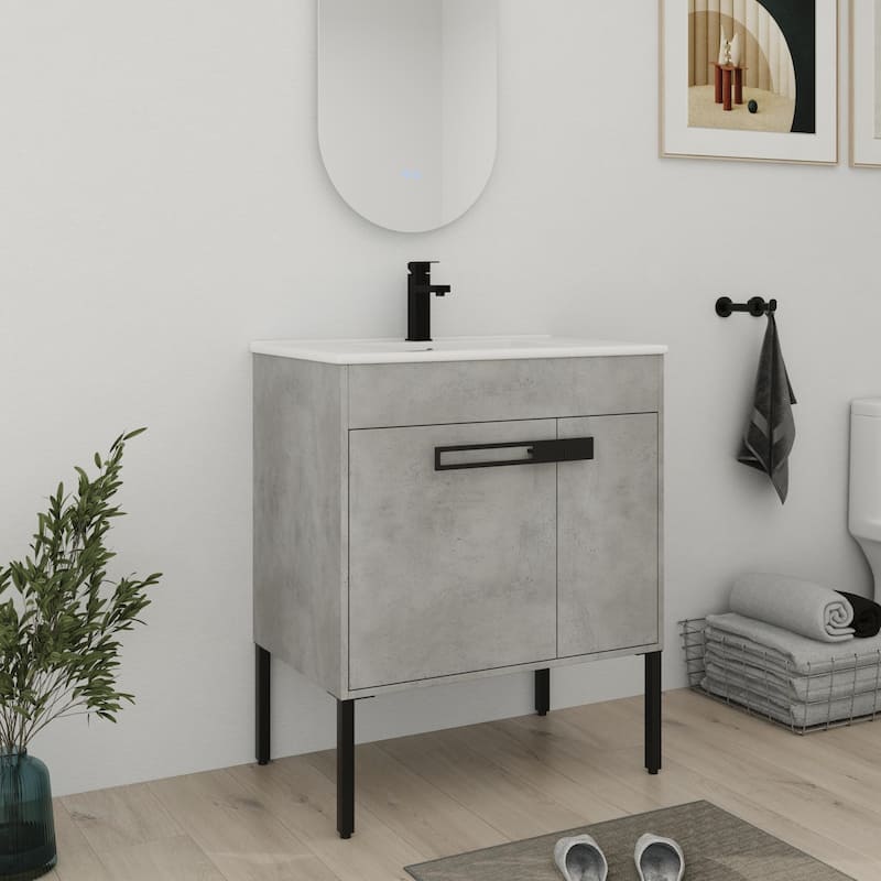 Bathroom Vanity With Sink In 24/30/36 Inch, Floating Bathroom Vanity or Freestanding Vanity With Soft Close Door