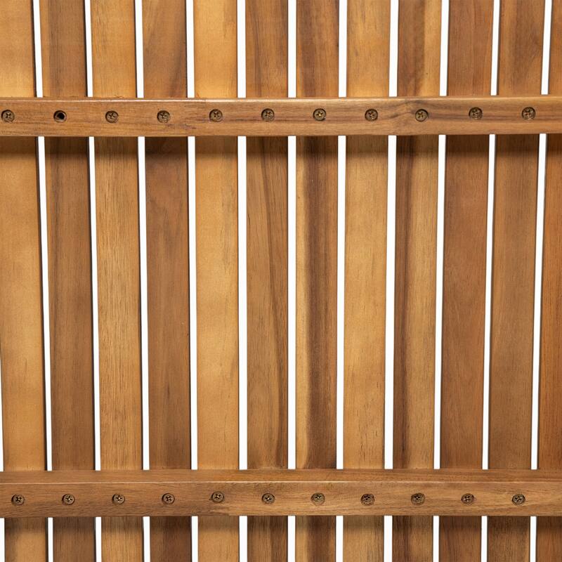 69" Acacia Wood Outdoor Dining Table with Slatted Top, Natural Color