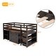preview thumbnail 20 of 41, All-in-one Bookcase Bed Platform Bed Twin Size Low Loft Bed with Rolling Portable Desk, Bookshel, Cabinet and Storage Drawers