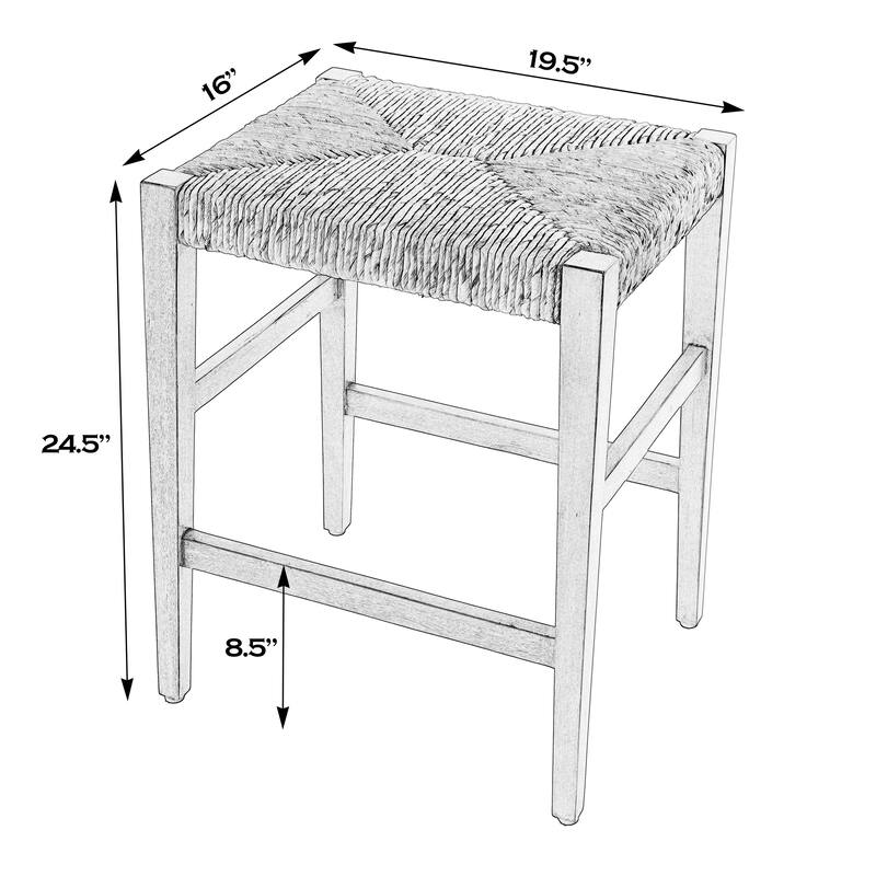 Valencia 24.5 in. Seat Height Woven Backless Counter Stool