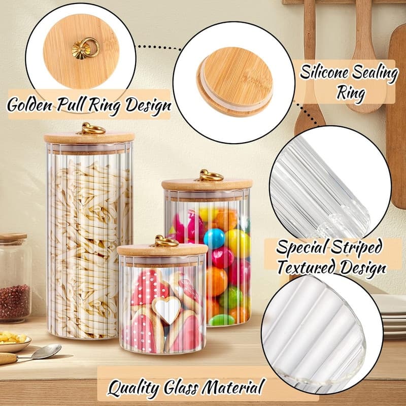 Storage Jars Decorative Coffee Bar Container Kitchen Glass Canister