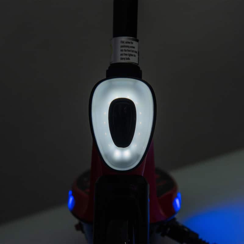 Kids Ride On Electric Scooter With Kickstand,Scooter Bell,Wider Pedal,Non-Slip Handle,Colorful LED Lights,For Kids 6+.