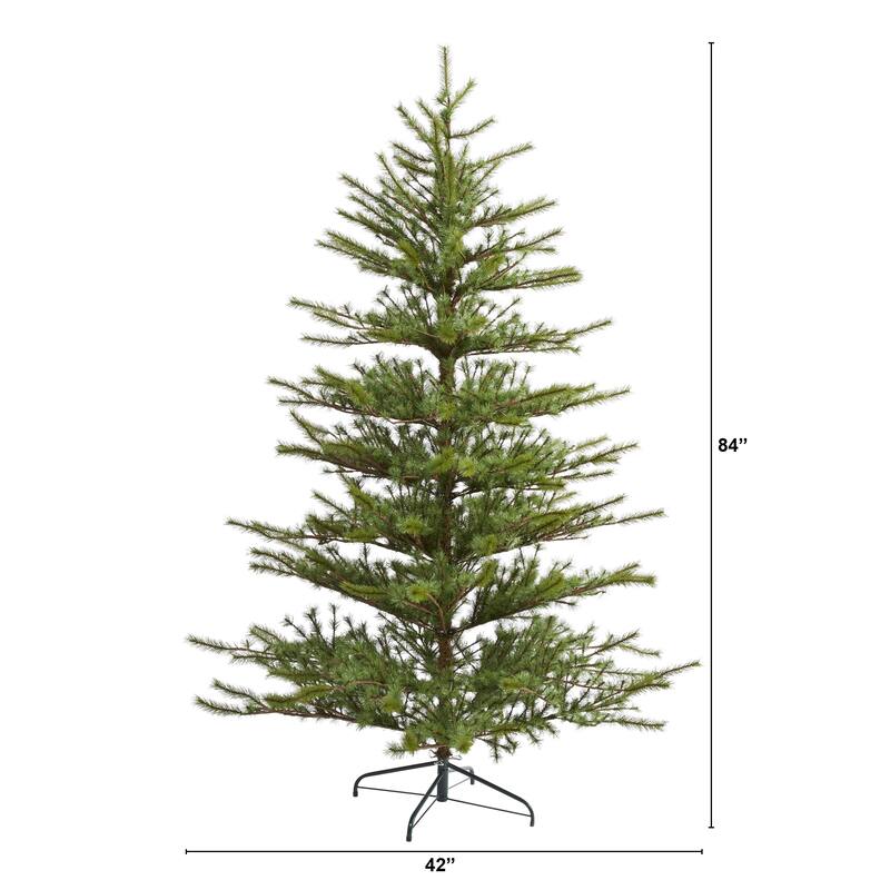 7' Vancouver Mountain Pine Artificial Christmas Tree, Unlit - 7 Foot