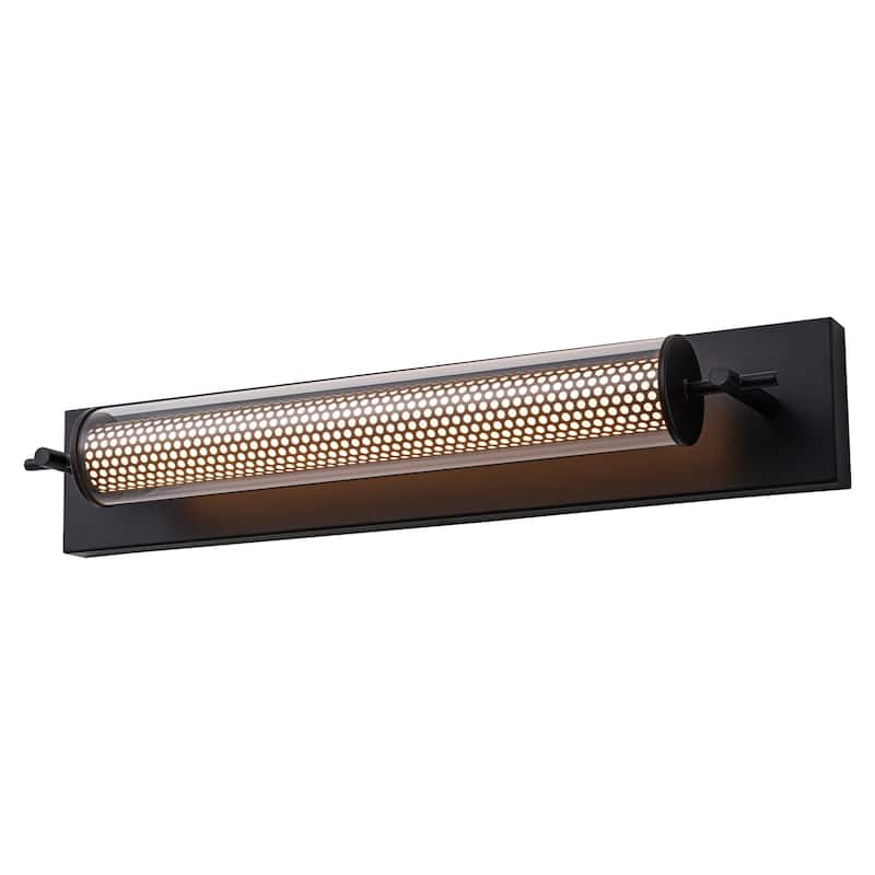 Modern Black LED Vanity Light Cylinder Glass Shades Dimmable Bathroom - Black